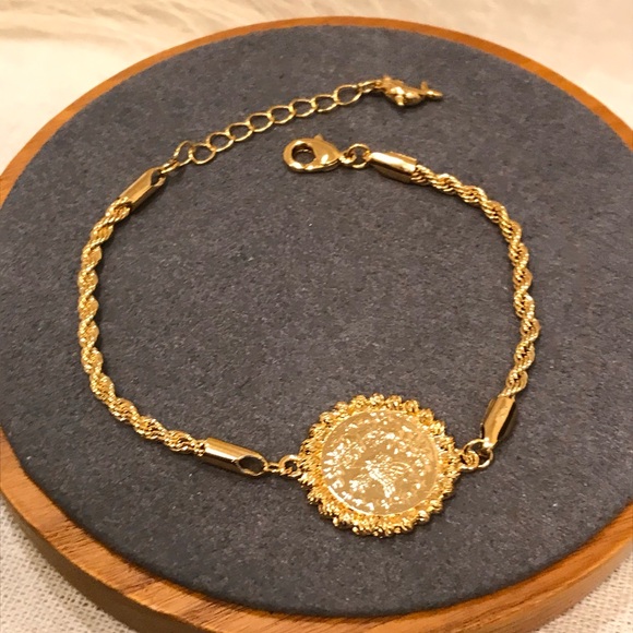 Lira Charm Bracelet, Coin Bracelet, Wedding  Bracelet, Gold Bracelet, Bracelets - Picture 7 of 8